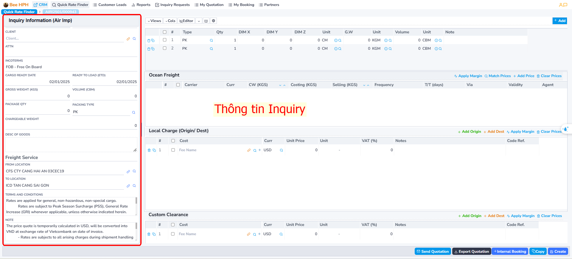 Placeholder for Inquiry Info