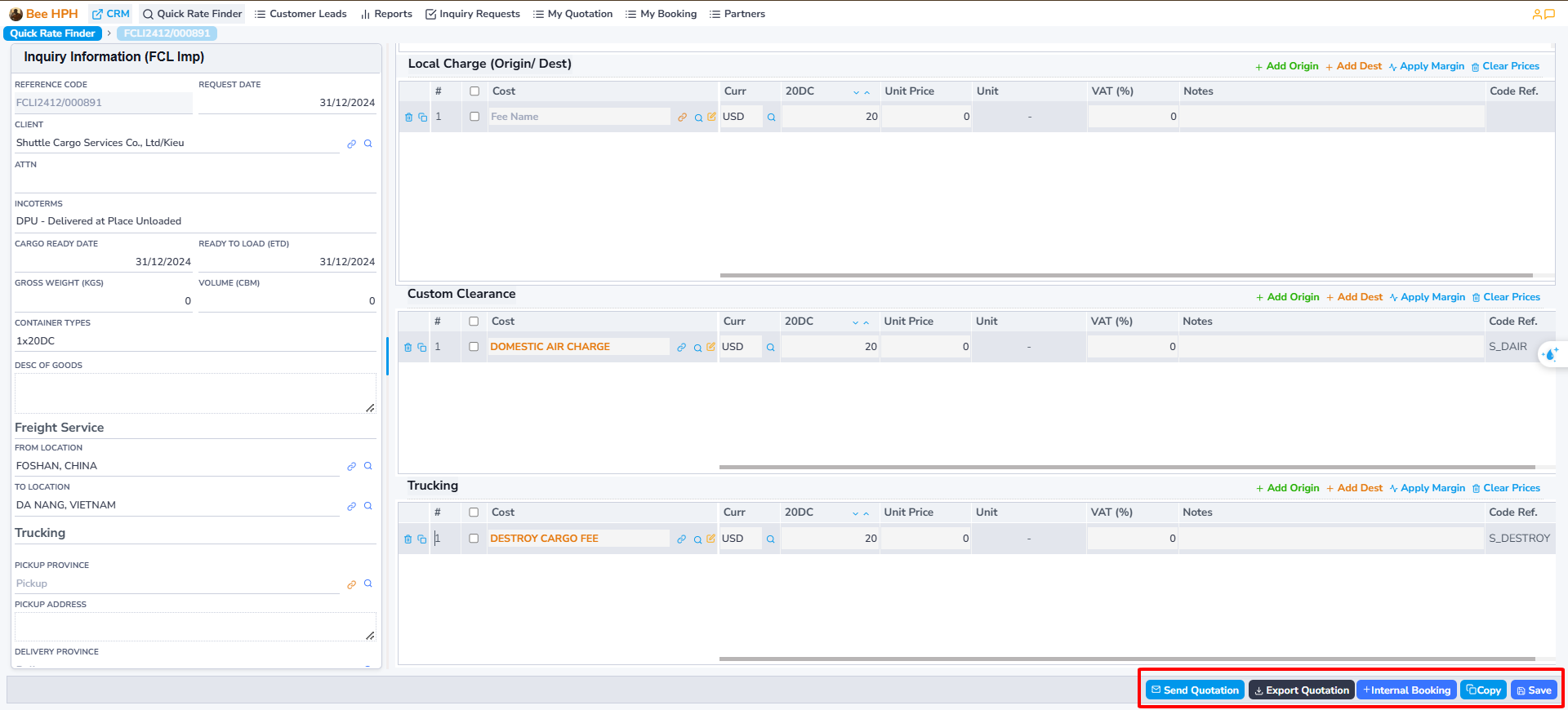 Placeholder for Ocean Freight/Local Charge Image