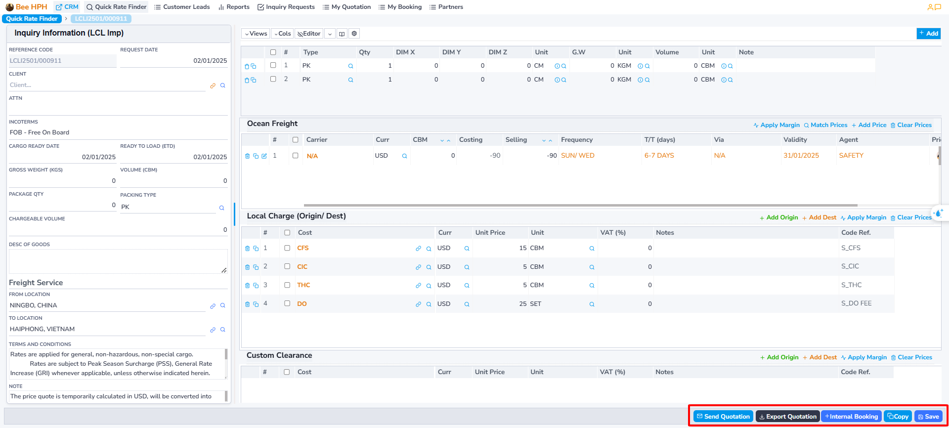 Placeholder for Ocean Freight/Local Charge Image