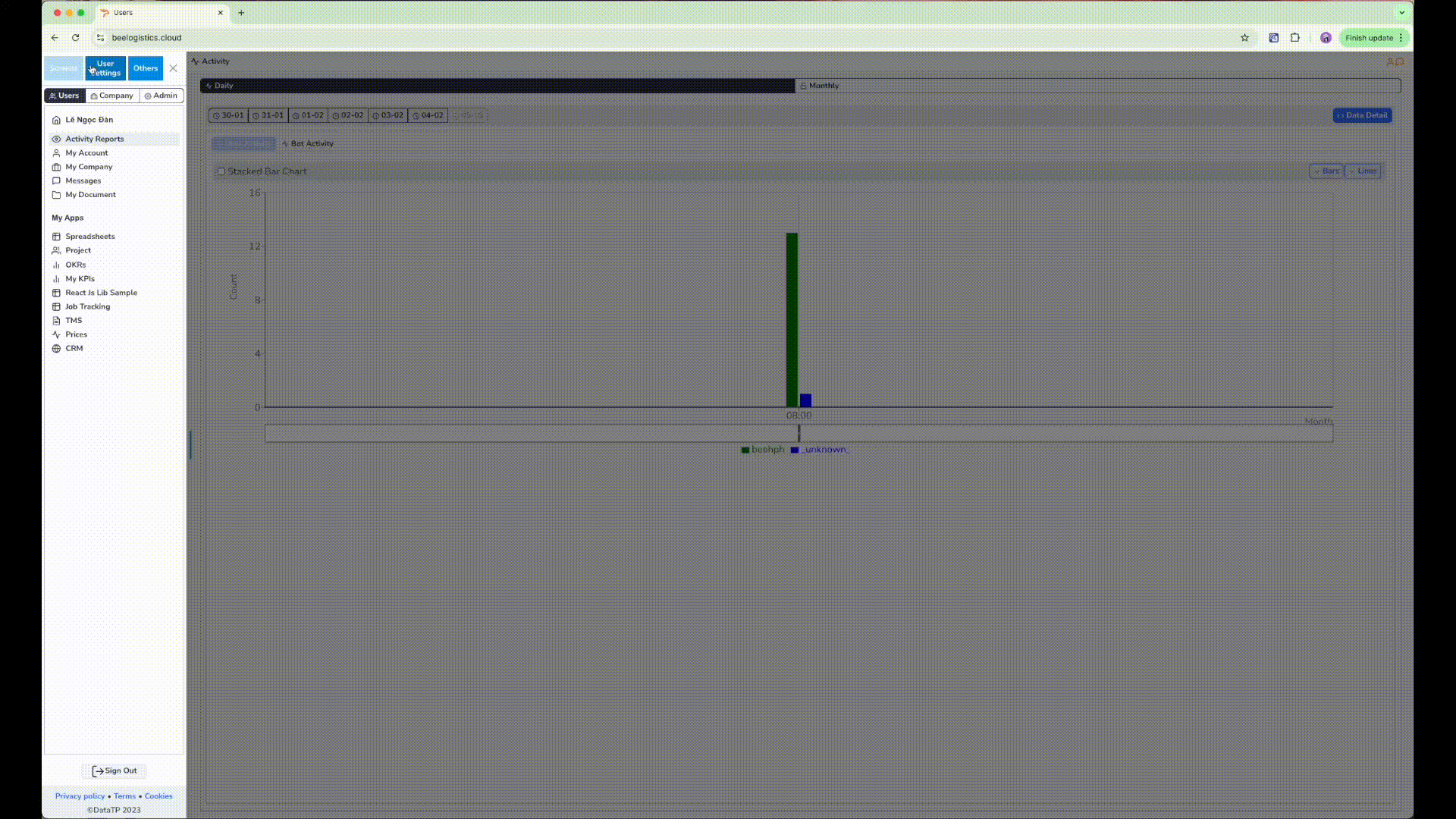 Illustration of accessing the report creation screen