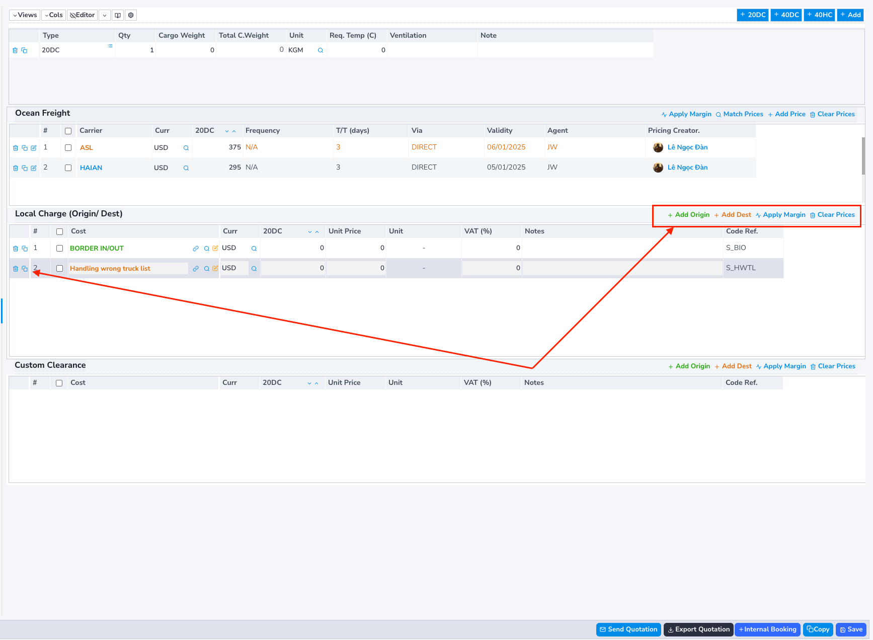 Placeholder for Ocean Freight/Local Charge Image