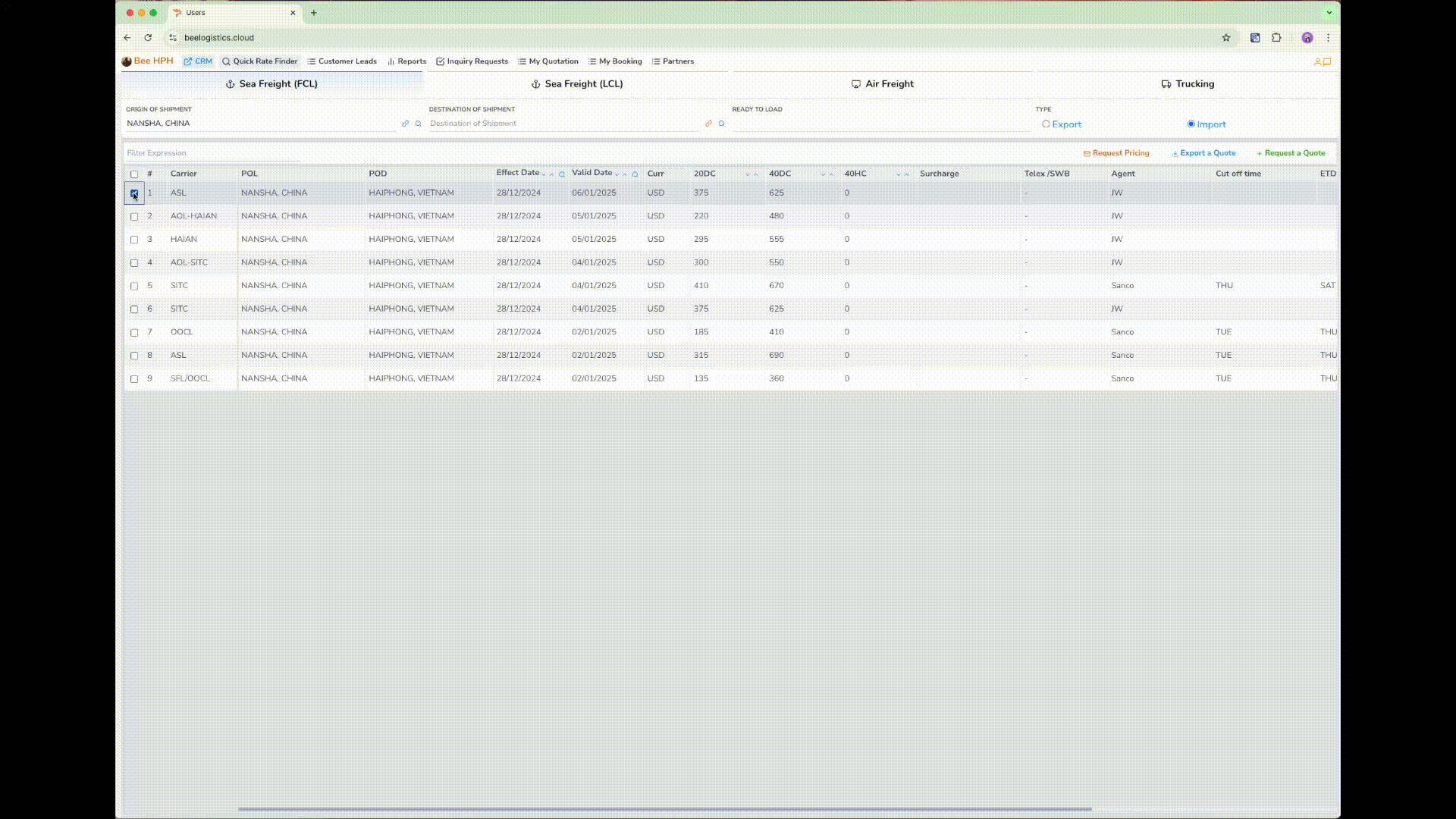Placeholder for Select the Rates
